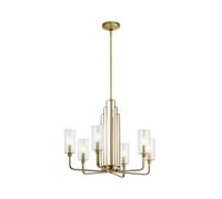Kichler Kimrose Multi Arm Pendant Ceiling Light Brushed Natural Brass Netlighting Yellow One Size