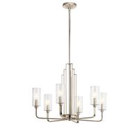 Quintiesse Kimrose pendant light, 6-bulb, polished nickel