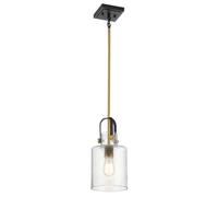 Quintiesse Kitner Ceiling Pendant Light - Natural Brass with Clear Seeded Glass