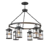 Quintiesse Lakehouse 6 Light Outdoor Chandelier - Aged Zinc