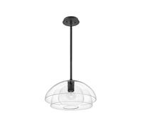 Quintiesse Lotus Single Light Glass Ceiling Pendant In Black Finish