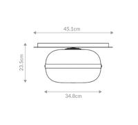 Quintiesse NOTTINGHAM ceiling lamp, antique brass, Ø 35 cm, glass/metal