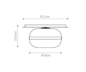 Quintiesse NOTTINGHAM ceiling lamp, antique brass, Ø 35 cm, glass/metal