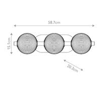Quintiesse PALMAS LED wall lamp, gold/smoke grey, width 59 cm, 3-bulb, IP44