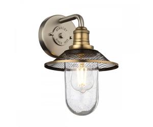 Quintiesse Rigby LED Single Light Bathroom Wall Fitting In Antique Nickel & Heritage Brass Finish