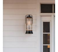 Quintiesse RIVAMAR outdoor wall light, height 41 cm, black/gold, IP44 E27
