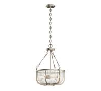 Quintiesse Roux Glass Ceiling Pendant Light - Brushed Nickel