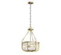 Quintiesse Roux Glass Ceiling Pendant Light - Natural Brass