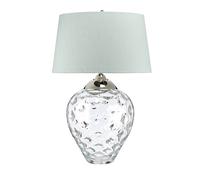 Quintiesse Samara table lamp, Ø 51 cm, clear, fabric, glass, 2-bulb