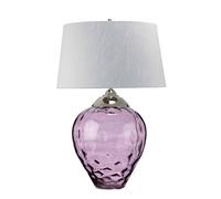 Quintiesse Samara table lamp, Ø 51 cm, pink, fabric, glass, 2-bulb