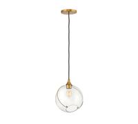 Quintiesse Skye Glass Ceiling Pendant Light - Heritage Brass