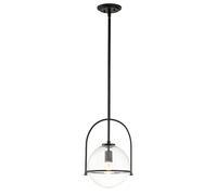Quintiesse Somerset Ceiling Pendant Light - Black with Clear Seeded Glass