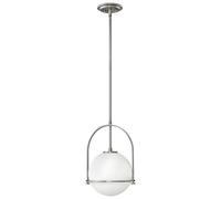 Quintiesse Somerset Ceiling Pendant Light - Brushed Nickel with Opal Glass
