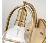 Quintiesse Somerset Wall Light - Heritage Brass with Clear Bulb