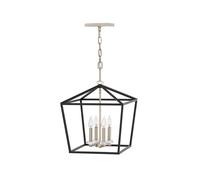 Quintiesse Stinson 4 Light Large Chandelier In Black Finish