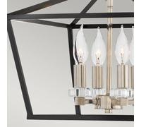 Quintiesse Stinson pendant light, black/chrome, 4-bulb