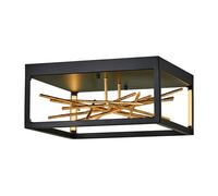 Quintiesse Styx LED Flush Ceiling Light - Black, Gilded Gold