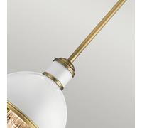 Quintiesse Tollis pendant light, brass/white, 1-bulb, Ø 20.4cm