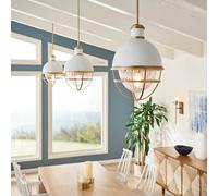 Kichler Tollis Globe Pendant Ceiling Light Natural Brass & White Netlighting Yellow One Size