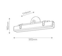 Quintiesse VALISE LED wall light, brown/antique brass, 50 cm, faux leather