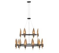 Quintiesse Willow 18 Light Chandelier - Black, Gold