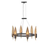 Quintiesse Willow 6 Light Chandelier - Black, Gold