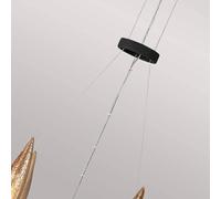 Quintiesse Willow pendant light, black-gold, 18 lights