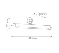 Quintiesse WYNWOOD wall lamp, antique brass, width 81 cm, metal, 2 x E27