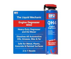 Quinton Hazell Engine Degreaser, 600ml QH4 Heavy-Duty Spray With Smart Straw Dissolves All Automotive Oils, Wax, Bitumen & Tar