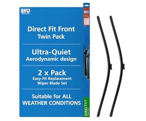 Quinton Hazell Front Window Wiper Blade Set | 24 inch & 18 Inches / 660 & 457 mm | U-Hook | Driver and Passenger Side Car Windscreen Wipers