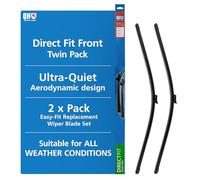 Quinton Hazell Front Window Wiper Blade Set | 24inch & 19 Inches / 610 & 483 mm | Push Button | Driver and Passenger Side Car Windscreen Wipers