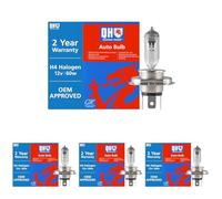 Quinton Hazell H4 472 Halogen Headlight Bulb - Clear 12V 60/55w - Colour: 3200K - Brightness: 1700/1020 Lumen - Dual Filament High Beam and Low Beam Headlamp Replacement - QBL472 (Pack of 4)