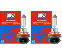 Quinton Hazell H8 708 Halogen Bulb - Fog Light, Daytime Running Light, Low Beam Headlight Bulb Replacement - 12V 35W - Colour: 3200K - Brightness: 810 Lumen - QBL708 (Pack of 2)