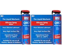 Quinton Hazell Silicone Spray Lubricant, 600 ml - QH7 Pure Silicone High-Slip All-Purpose Hydrophobic Lubricant (Pack of 2)