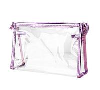 QUINTRA Bag Make Zip Toiletry Bag Cosmetic Transparent 1 x Plastic Up Travel PVC Other Things Organiser, purple, standard size