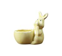 QUINTRA Easter Bunny Mini Ceramic Succulent Pots Thumb Flower Pots for Small Plants and Decorative Items Self Watering Pot (F, A)