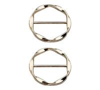 QUINTRA Fashion Metal Round Circle Clip Buckle Clothing Ring Wrap Holder Silk Scarf Ring 2pc Knitting Loom Set (A, One Size)