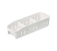 QUINTRA Plastic Fridge and Pantry, Large Divided with Handles, Modular Stacking Box for Food, for Freezer Power Tobacco Tin (White, One Size)