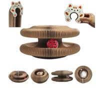 Quintrost Magic Organ Cat Scratching Board Cat Toy, Interactive Kitten Scratching Board Cat Toys, Magic Organ Cat Scratching Board with Bell Ball for Indoors, Intelligence Scratching Cardboard Cat Toy