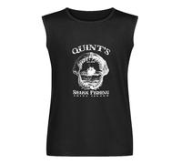 Quints Shark Fishing Amity Island Est. 1975 Vest Tank T-Shirt Cotton Men Black Sleeveless Tee L
