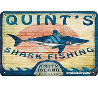Quint'S Shark Fishing Amity Island Metal Retro Look 20X30 CM Decoration Art Sign for Home Kitchen Bathroom Farm Garden Garage Inspirational Quotes Wall Decor