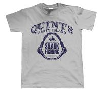 Quints Shark Fishing Mens T Shirt Grey L