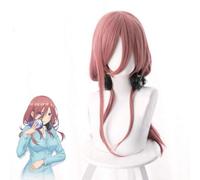 Quintuplet Brides Nakano Miku Wig Cosplay Prop Taro Pink Long Hair Fringe Bangs+ Free Wig Cap