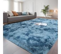 QUINZI Soft Surfaces Rug, High Pile Rugs, Modern Fluffy Soft Rugs, Bedroom, Living Room, Children's Room, Shaggy Rugs, Non-Slip Faux Fur Shaggy Rugs (Blue, 80 x 160 cm), Teppich001
