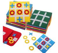 quiodok 15pcs Felt Tic Tac Toe Game, Interesting Noughts and Crosses Game, Felt Tic Tac Mini, Noughts and Crosses Outdoor for Birthday, Children's Day, Home, School, Party