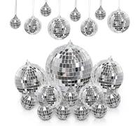 quiodok Silver Disco Ball Disco Ball Mirror Disco Ball for Decoration Silver Hanging Mirror Ball Disc Ball for Parties Birthday Wedding