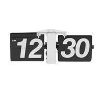 QUIOTUIR Retro Flip Clock Flipping Out Wall and Tabletop Flip Clock Silver and Black with Digital Large Display Single-sided for Living Rooms, Bedrooms, Studies, Offices, Business Hotels