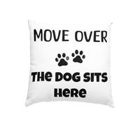 Quipo Make Over, The Dog Sits Here Pillow Case for Pet Lovers, Home Gift for Pet Owners.