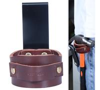 Quipuda Hammer Holder for Tool Belt, Axe and Tape Measure Holster Loop Clip, Full Genuine Leather (Brown)