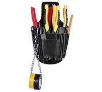 quipuda Tool Belt Tool Bag for Belts, Genuine Leather Tool Belt Bag, for Plumbers, Electricians, Frame Builders (Larger Version)
